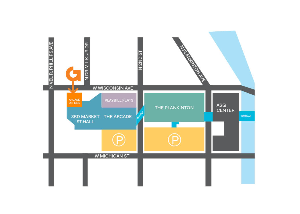 A map of the area around Gallery at The Ave