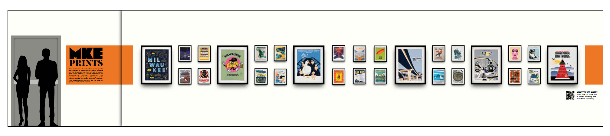 Brian Wall Mock-Up A mock-up of an airport wall with many framed printed posters.